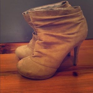 Faux suede booties